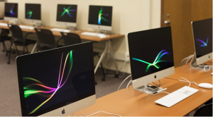 Row of iMac computers